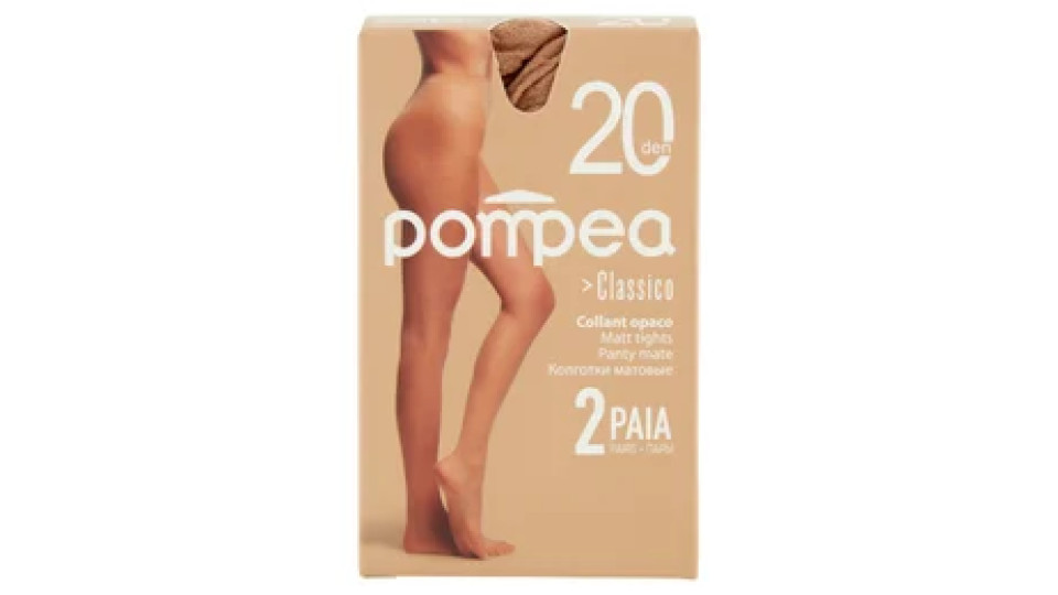 pompea Classico Collant opaco 20 den 1/2-S Ambrato 2 Paia