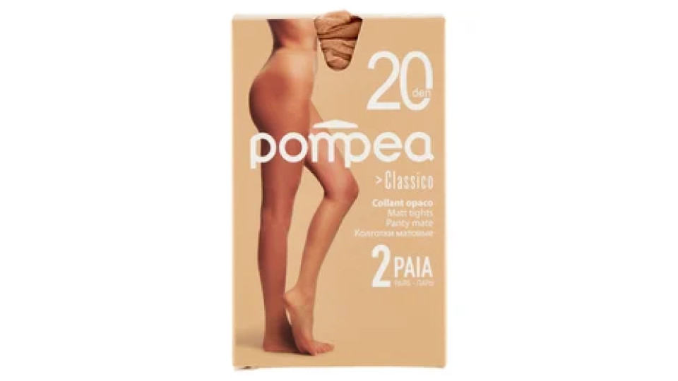 pompea Classico Collant opaco 20 den 1/2-S Polvere Dorata 2 Paia