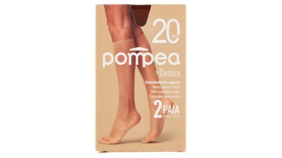 pompea Classico Gambaletto opaco 20 den Tg. Unica Polvere Dorata 2 Paia