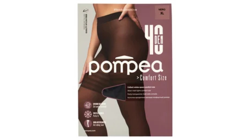 pompea Comfort Size Collant velato opaco comfort size 40 Den XL Nero