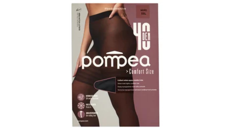 pompea Comfort Size Collant velato opaco comfort size 40 Den XXL Nero