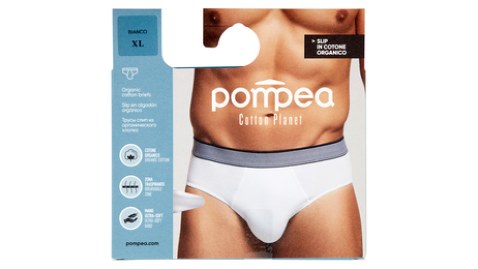 pompea Cotton Planet Slip in Cotone Organico XL Bianco