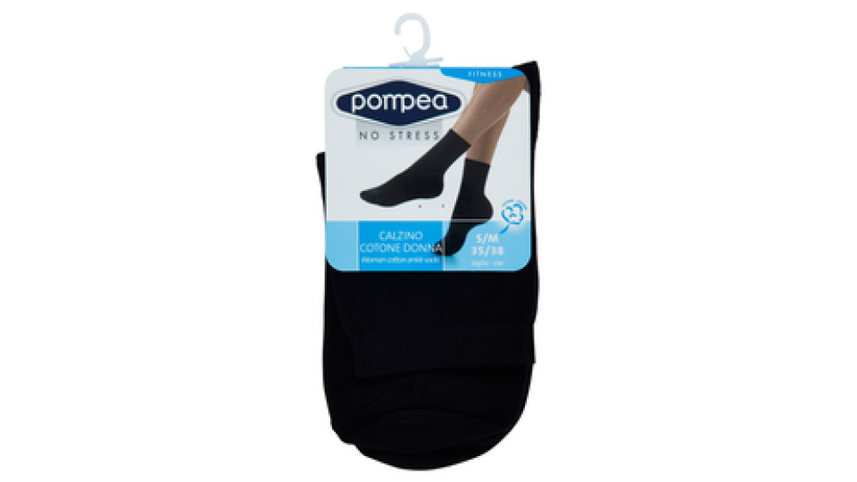pompea Fitness Calzino Cotone Donna taglia S/M 35/38 Nero