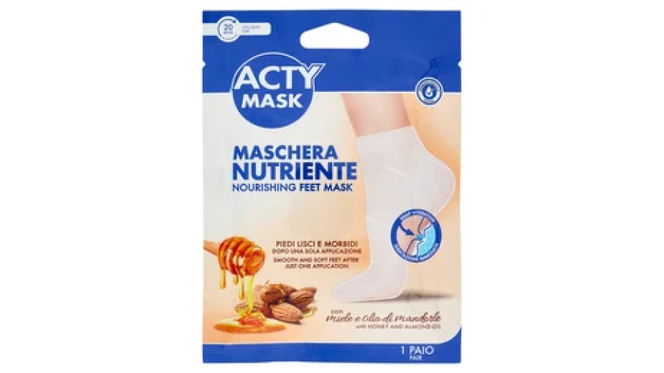 Acty Mask Maschera Nutriente Piedi con miele e olio di mandorle 1 pz