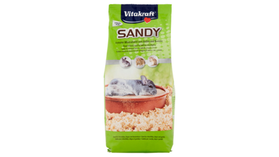 Vitakraft Sandy Sabbia minerale finissima per il bagno di sabbia e per scavare 1 kg