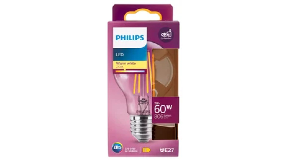 Philips Led goccia filamento 60W E27 2700K