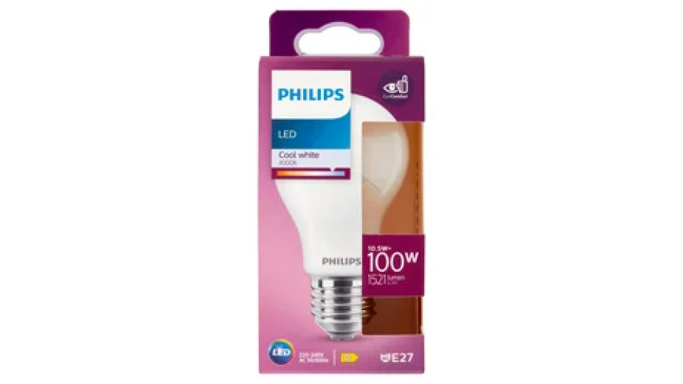 Philips Led goccia vetro 100W E27 4000K