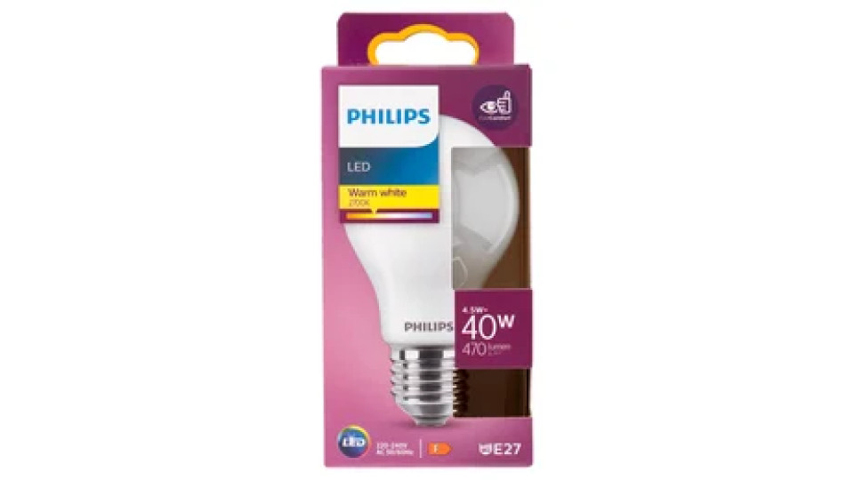Philips Led goccia vetro 40W E27 2700K