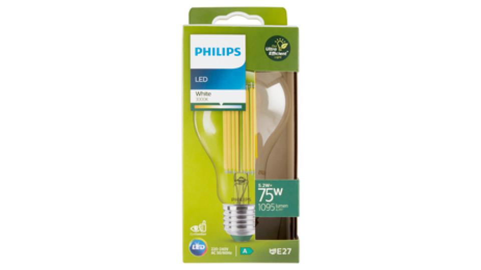 Philips LED Goccia Vetro Filam 100W E27 2700K Non-Dim Classe A