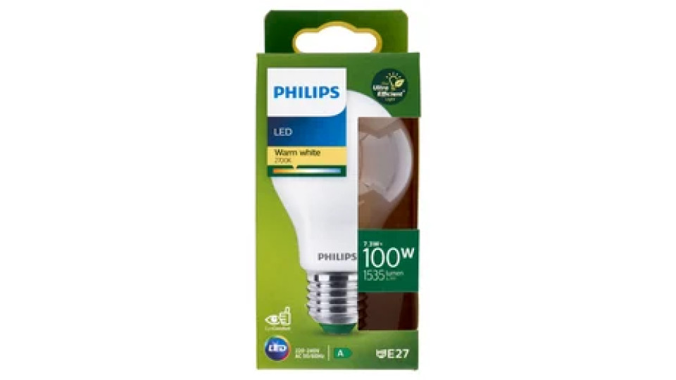 Philips LED Goccia Vetro Smerigliato 100W E27 2700K Non-Dim Classe A