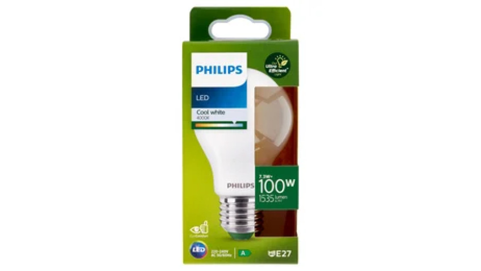 Philips Led Goccia Vetro Smerigliato 100W E27 4000K