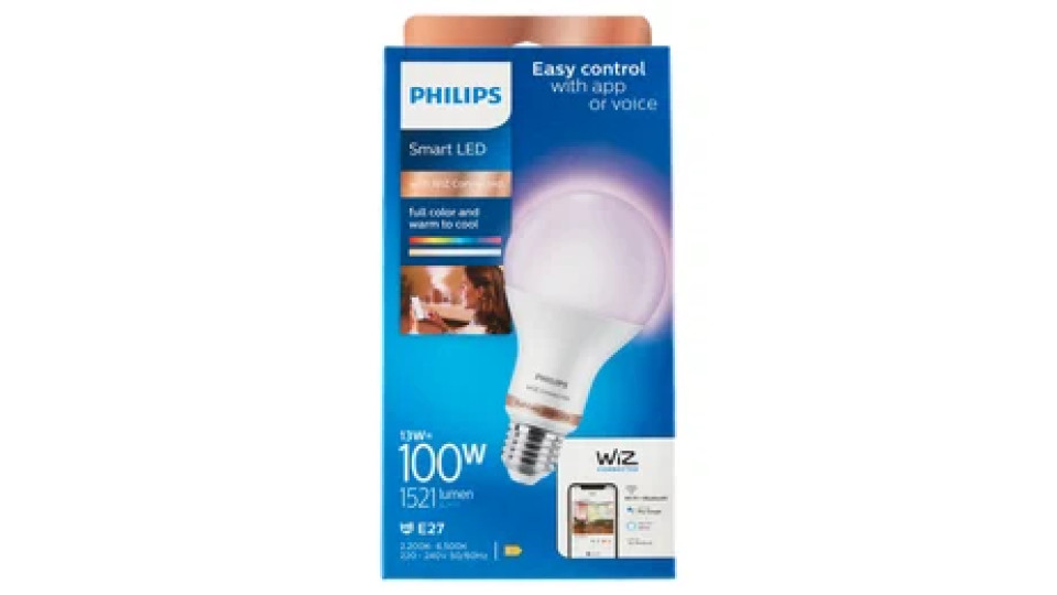 Philips Smart COLOR Goccia Smerigliata 100W E27