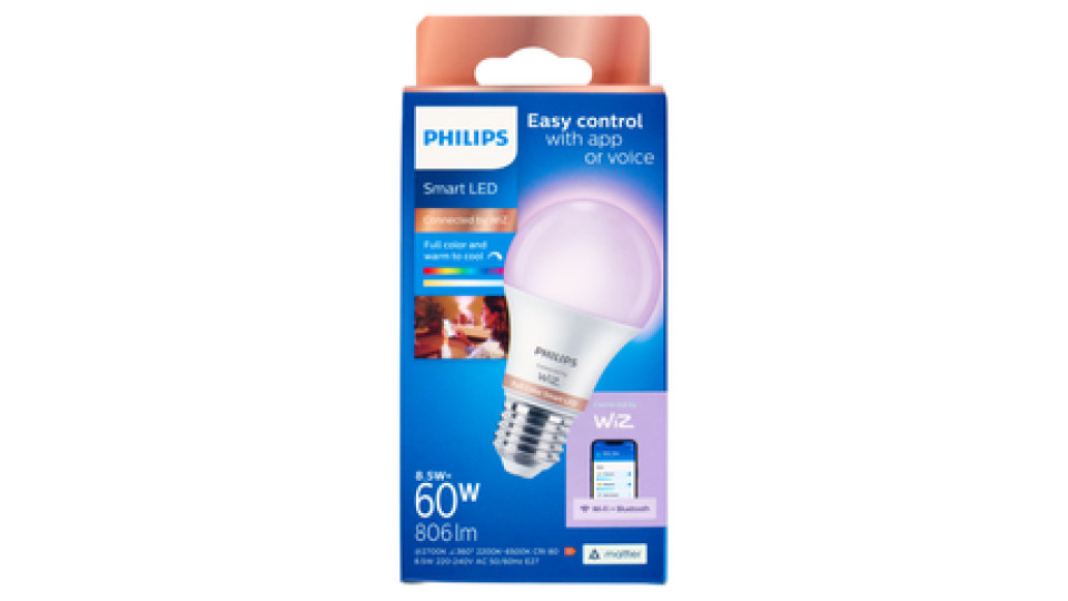 Philips Smart COLOR Goccia Smerigliata 60W E27