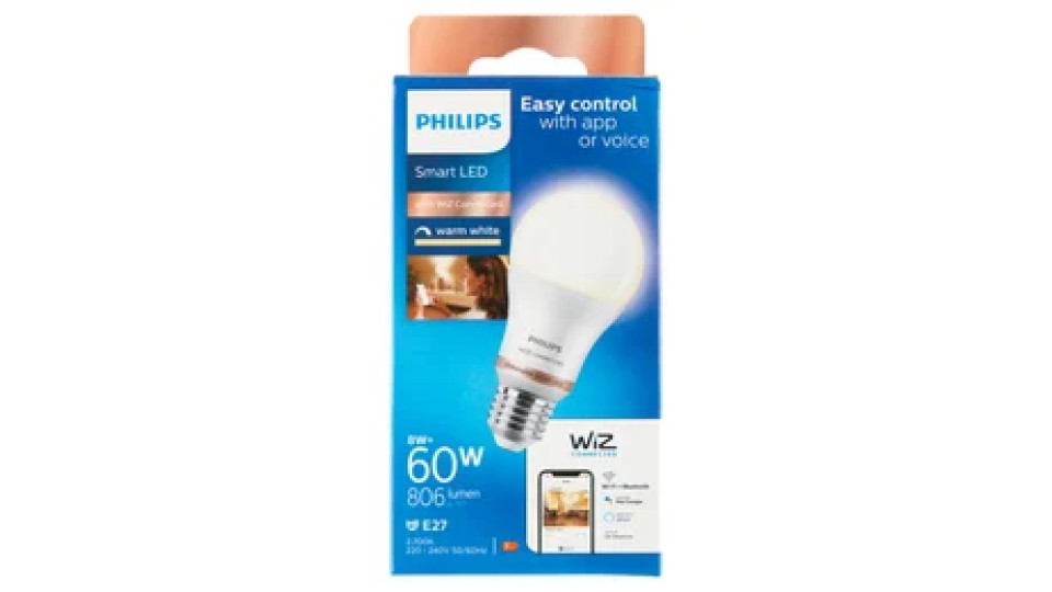 Philips Smart DIM Goccia Smerigliata 60W E27
