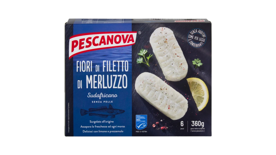 Pescanova, fiori di filetto di merluzzo surgelati