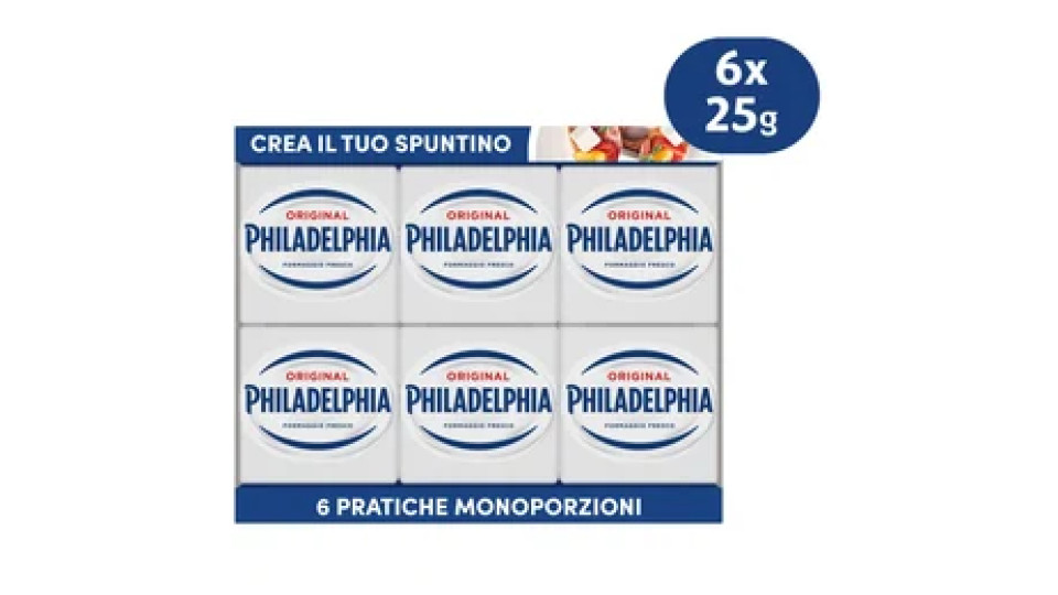 Philadelphia Original Formaggio Fresco cremoso 6 Monoporzioni da 25 g