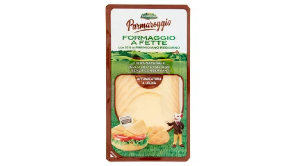 Parmareggio Formaggio a Fette con 15% di Parmigiano Reggiano Affumicatura a Legna 120 g