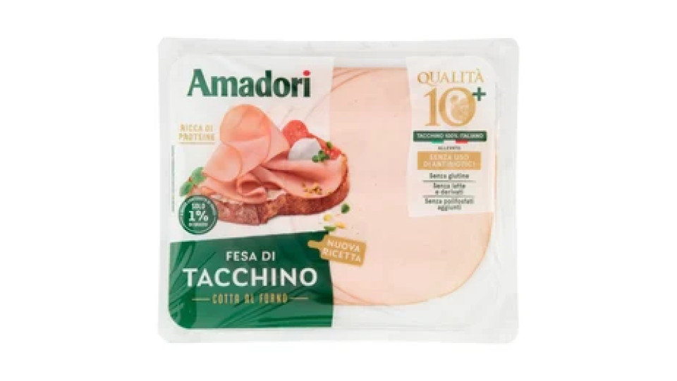 Amadori Qualità 10+ Fesa di Tacchino Cotta al Forno 100 g