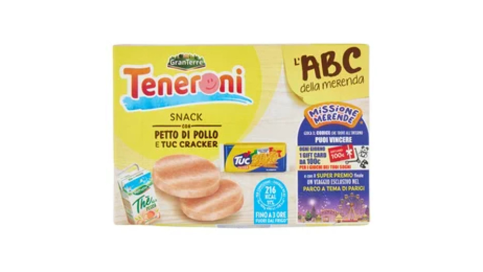Teneroni l'ABC della merenda Snack con Petto di Pollo e Tuc Cracker