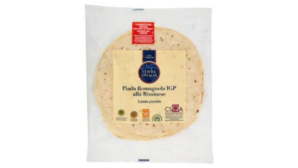 Terre d'Italia Piada Romagnola IGP alla Riminese 3 x 120 g