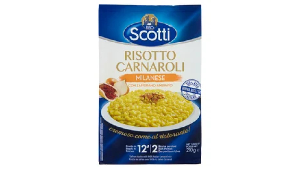Riso Scotti Risotto Carnaroli Milanese con Zafferano Ambrato 210 g