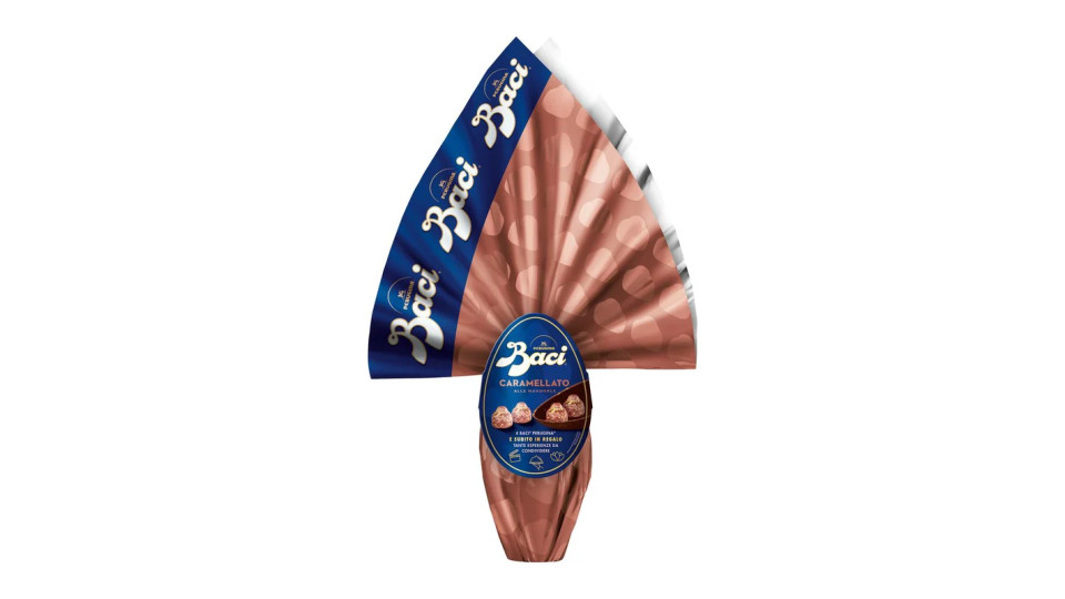 Uovo di Pasqua Cioccolato Caramellato alle Mandorle con Sorpresa e 4 Cioccolatini 265g
