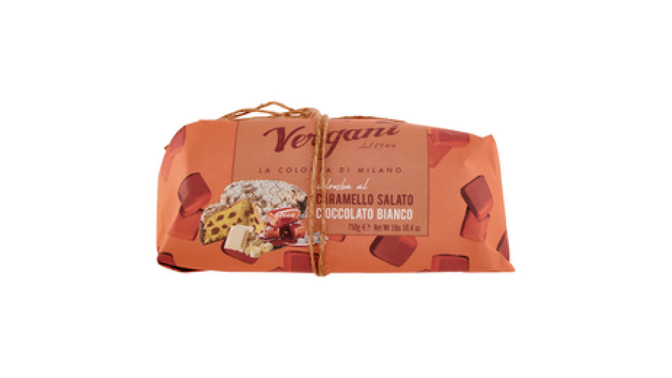 Vergani Colomba di Milano al Caramello Salato e gocce di Cioccolato Bianco 750 g