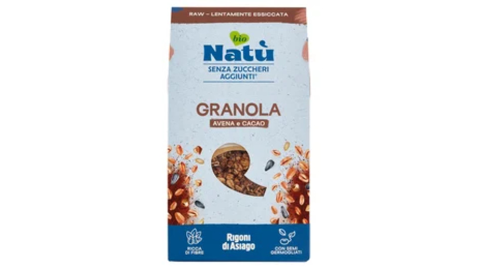 Rigoni di Asiago Natù Senza Zuccheri Aggiunti° Granola Avena e Cacao bio 250 g