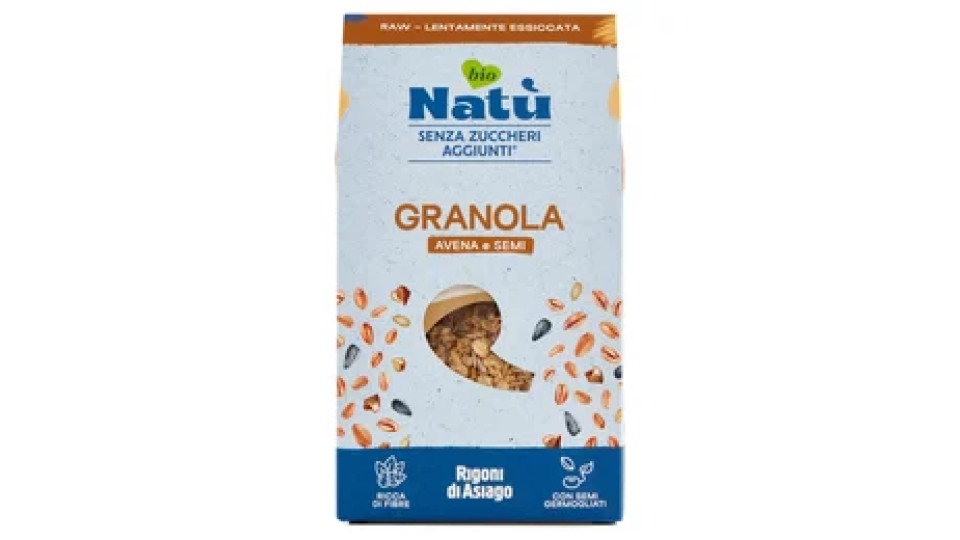 Rigoni di Asiago Natù Senza Zuccheri Aggiunti° Granola Avena e Semi bio 250 g