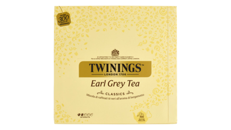Twinings Earl Grey Tè Nero al sapore di Bergamotto 100 filtri The 200 g