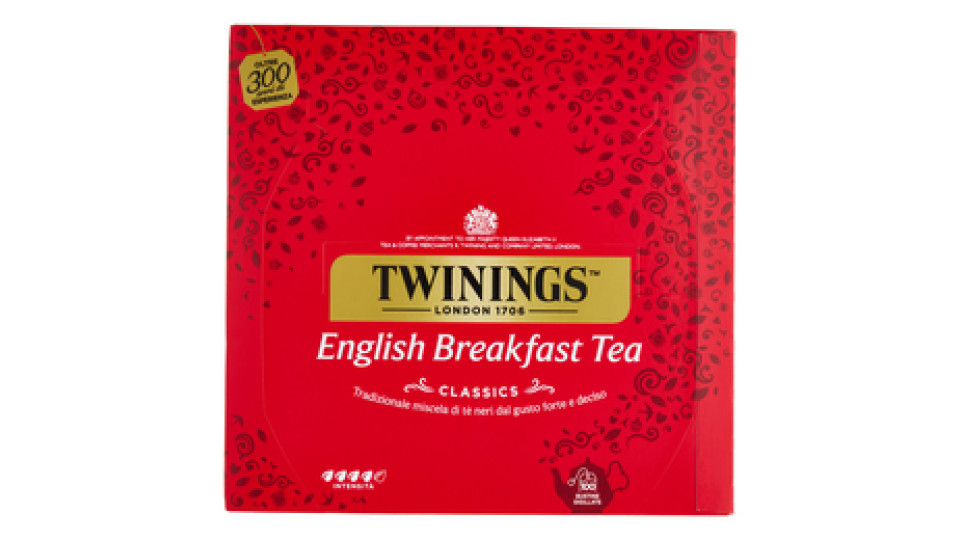 Twinings English Breakfast Tea Tè Nero 100 filtri The 200 g
