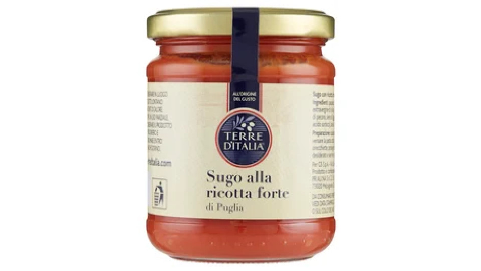 Terre d'Italia Sugo di Puglia alla ricotta forte 180 g
