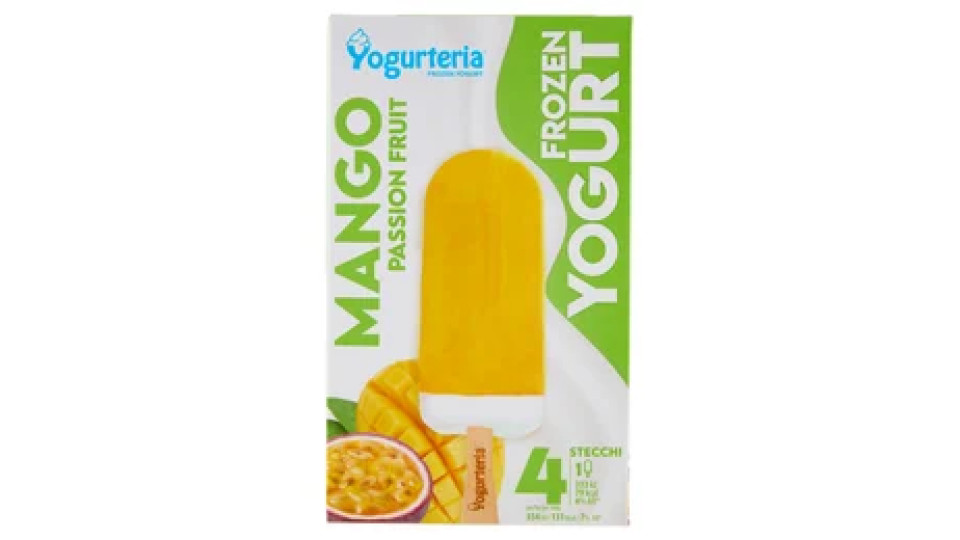 Yogurteria Frozen Yogurt Mango Passion Fruit Stecchi 4 x 60 g