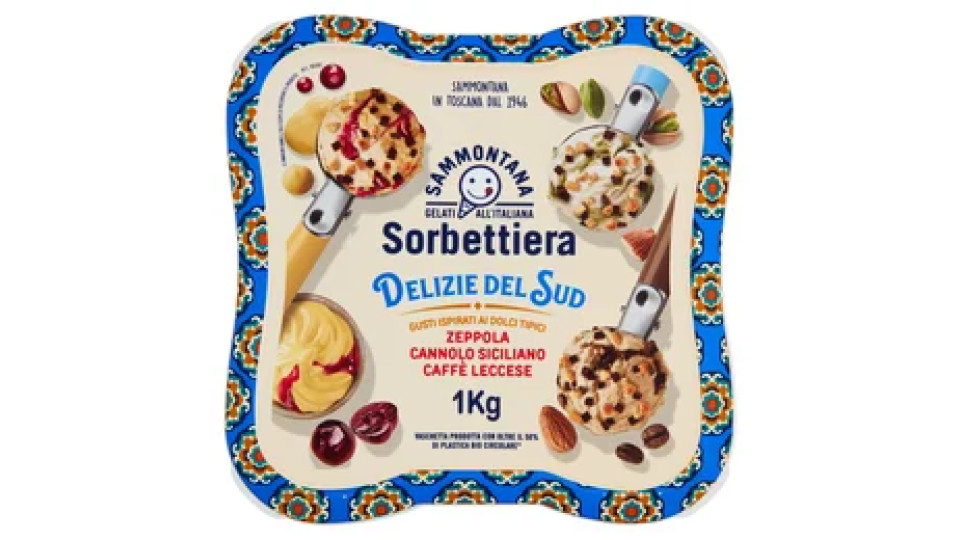 Sammontana Sorbettiera Delizie del Sud Zeppola, Cannolo Siciliano, Caffè Leccese 1 Kg