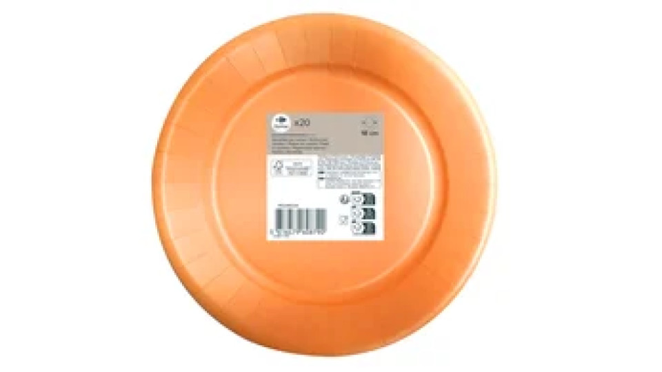 20 piatti di carta 18CM ARANCIO CRF