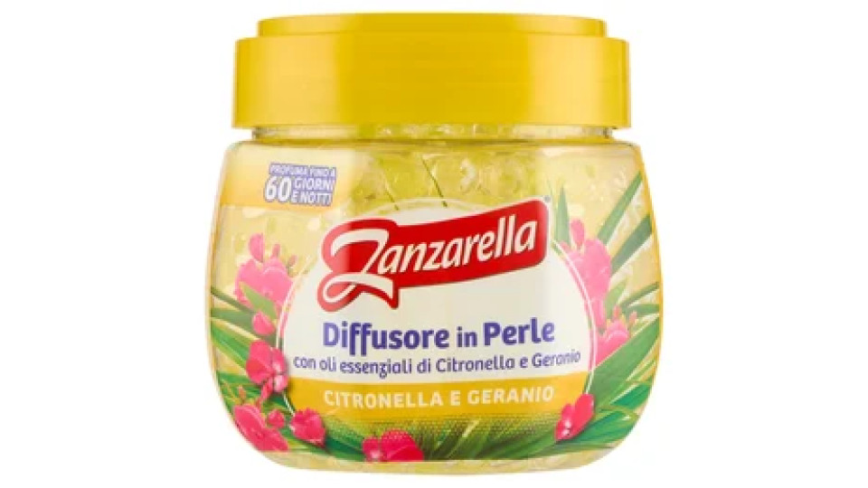 Zanzarella Diffusore in Perle Citronella e Geranio 170 g