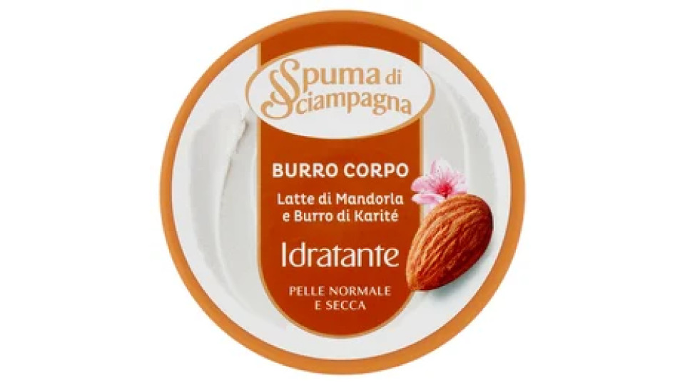 Spuma di Sciampagna Burro Corpo Latte di Mandorla e Burro di Karité Idratante 200 ml