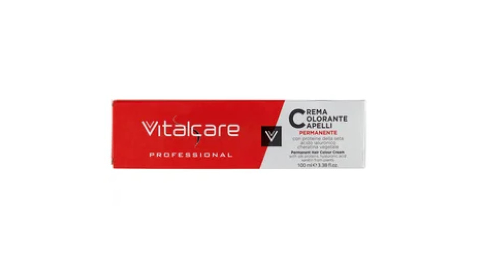 Vitalcare Professional Crema Colorante Capelli Permanente 1/00 Nero 100 ml