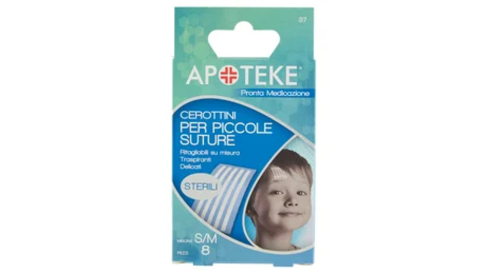 Apoteke Pronta Medicazione Cerottini per Piccole Suture Misura S/M 8 pz