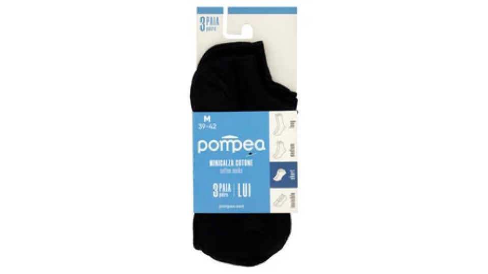 pompea Lui Minicalza Cotone short M 39-42 Nero 3 Paia