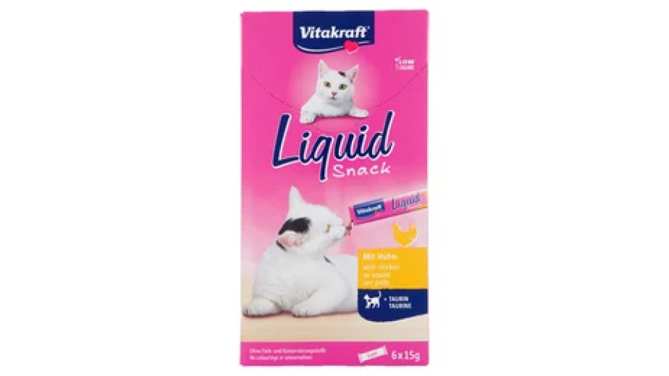 Vitakraft Liquid Snack con pollo + Taurine 6 x 15 g