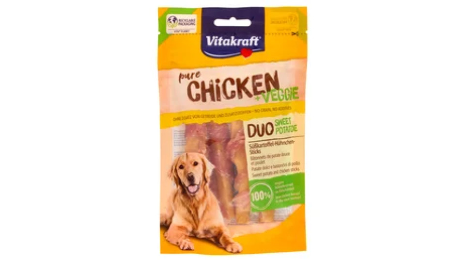 Vitakraft pure Chicken + Veggie Duo Sweet Potatoe Patate dolci e bastoncini di pollo 80 g