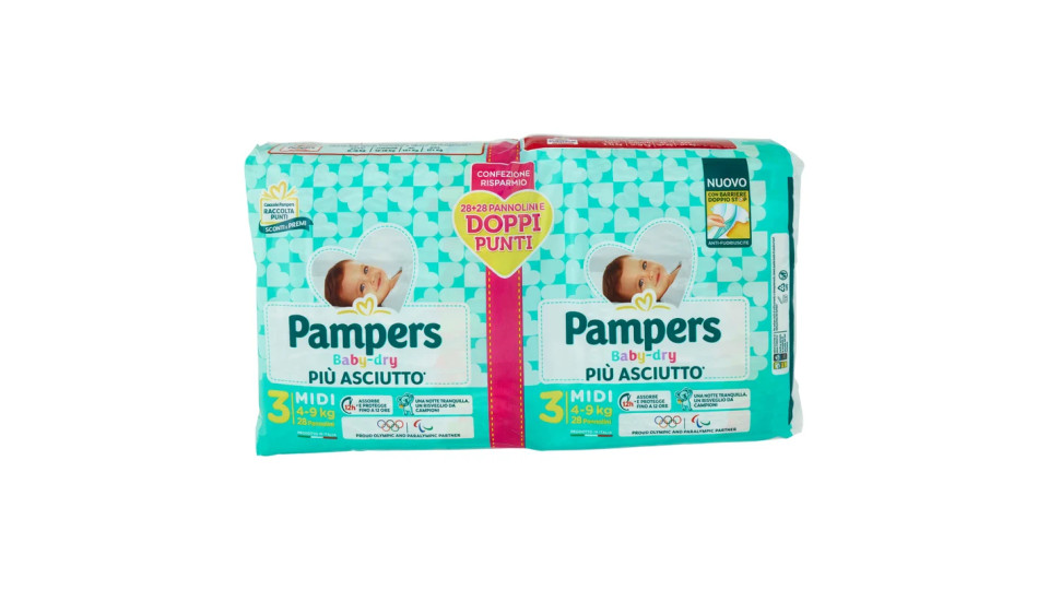 Pampers, Baby-Dry taglia 3 midi (4-9 Kg)