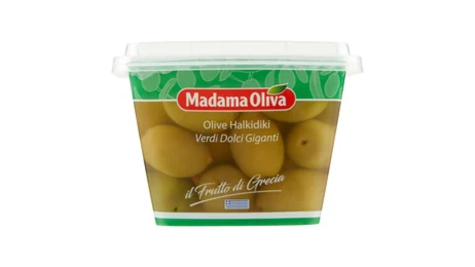 Madama Oliva Il Frutto Di Grecia Olive Halkidiki Verdi Dolci Giganti 480 G