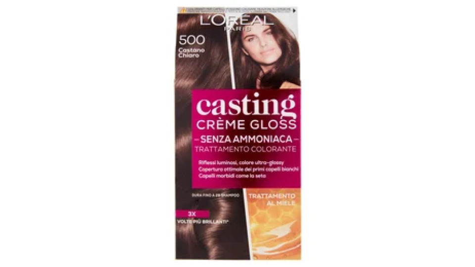 L'oréal Paris Tinta Capelli Casting Creme Gloss, Senza Ammoniaca, 500 Castano Chiaro