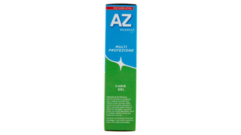 AZ, Ricerca Multi Protezione carie gel + fluoro attivo dentifricio