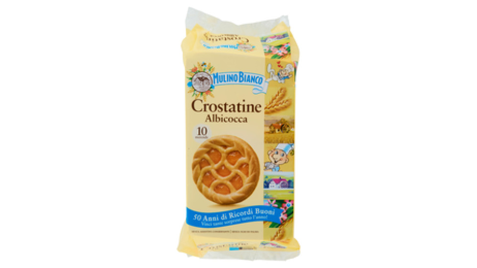 Mulino Bianco Crostatine Albicocca Merenda con 100% Albicocche Italiane 10 pezzi 400g