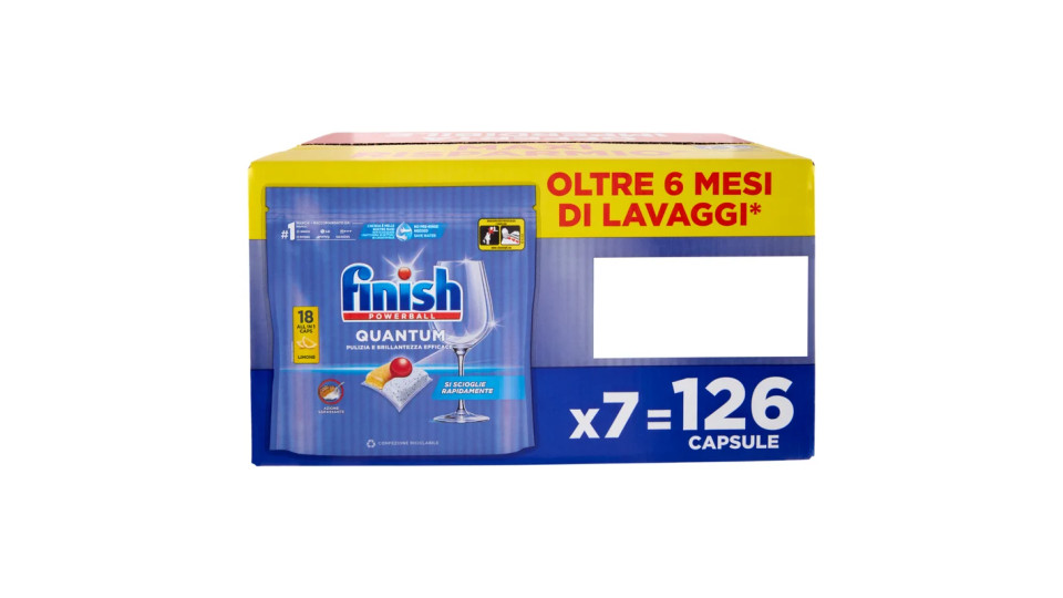 Finish Quantum Max Pastiglie Lavastoviglie, Limone
