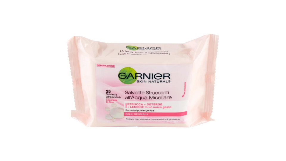 Garnier, Skin Naturals salviette struccanti all'acqua micellare pelli sensibili