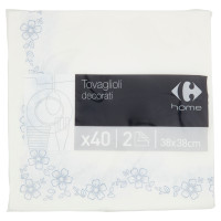 Carrefour home Tovaglioli decorati 2 veli 38x38 cm 40 pz